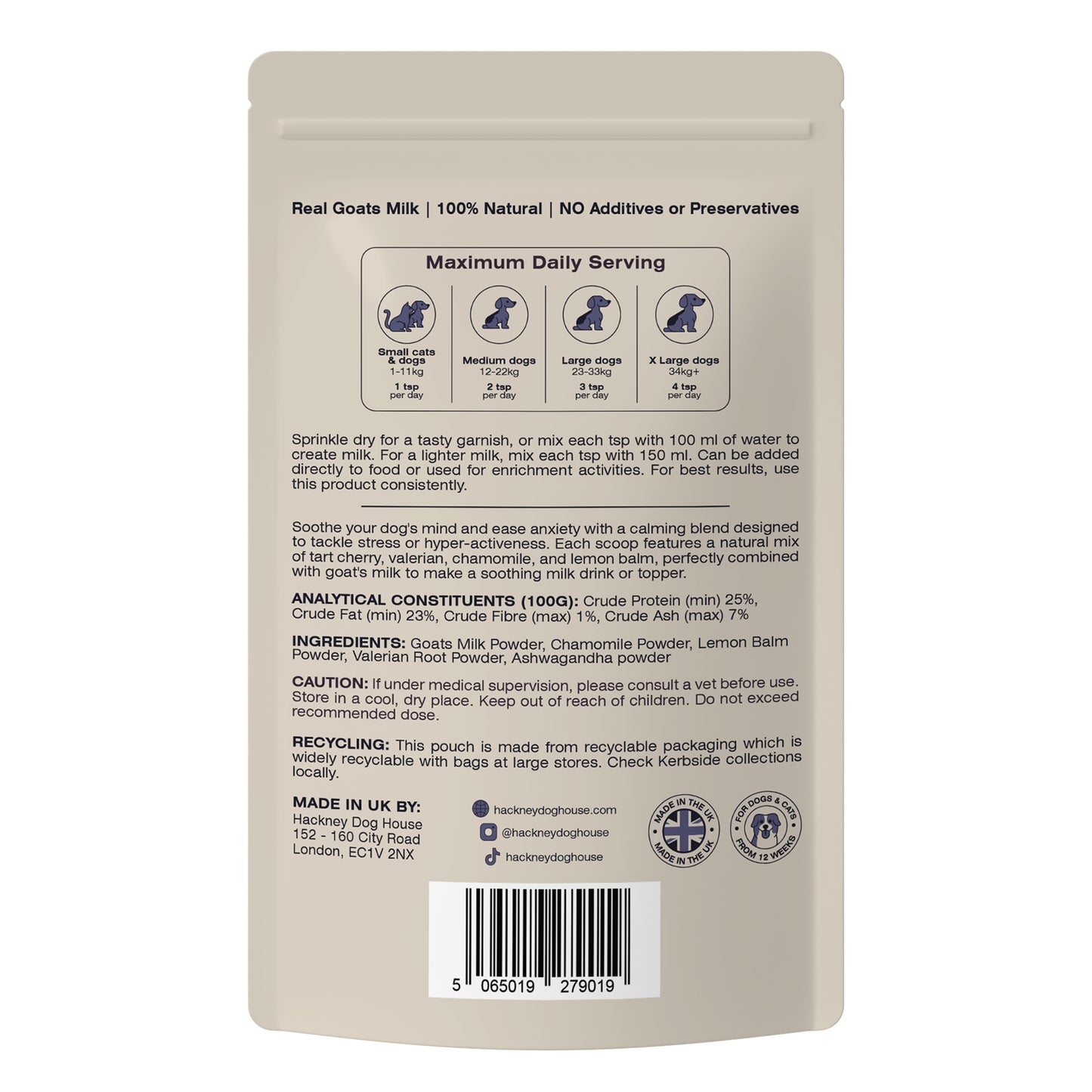 Single Pack | Calming Goats Milk for Dogs | Makes 12 Pints | (RRP: £18.95)