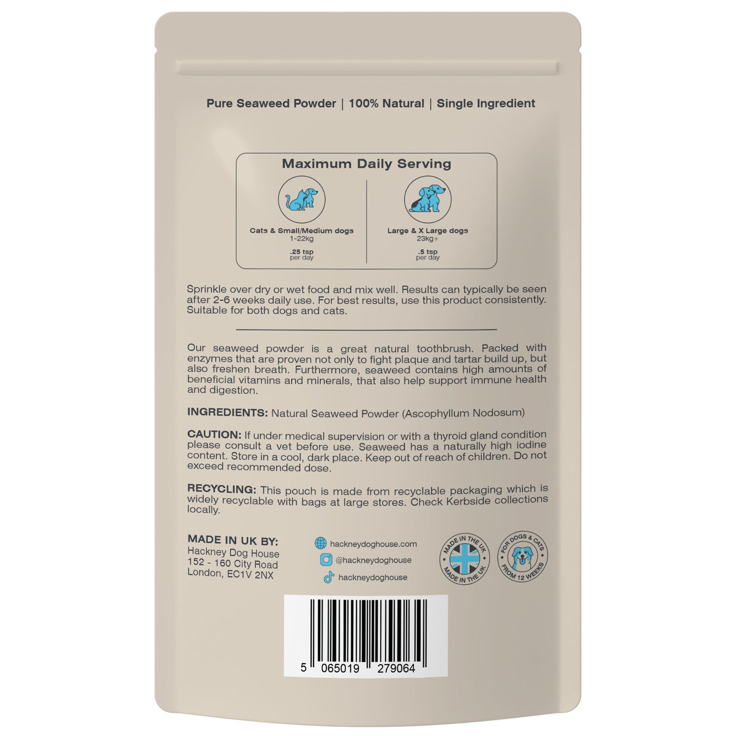 Single Pack | Plaque Seaweed Powder for Dogs | 120 Servings | (RRP: £9.95)