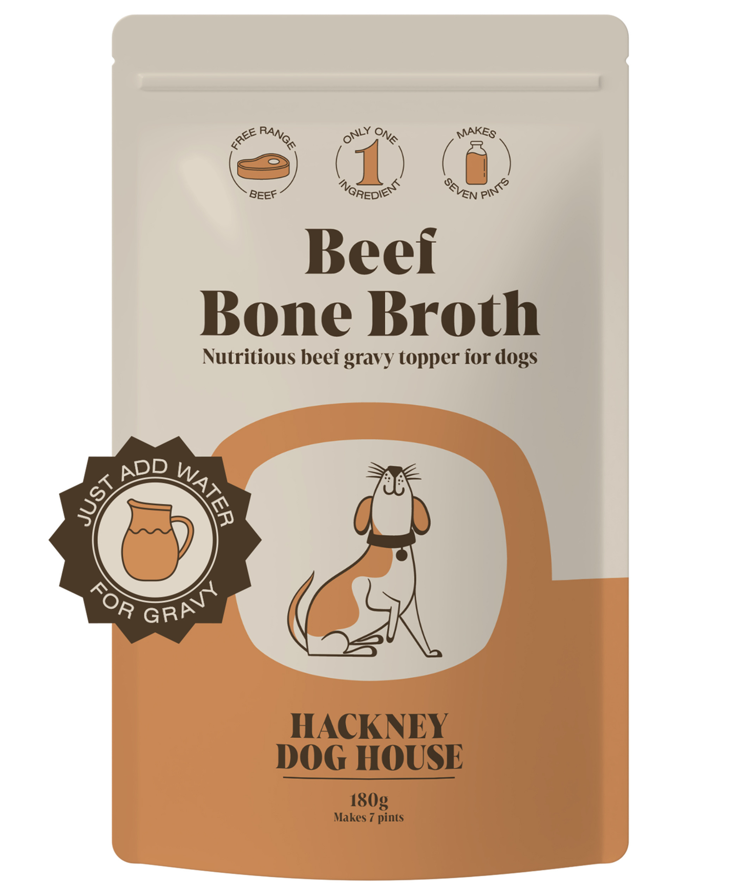 Single Pack | Beef Bone Broth Powder for Dogs | Makes Five Litres (RRP: £17.95)